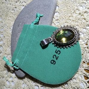 Sterling silver beautiful pendant with lemon quartz.